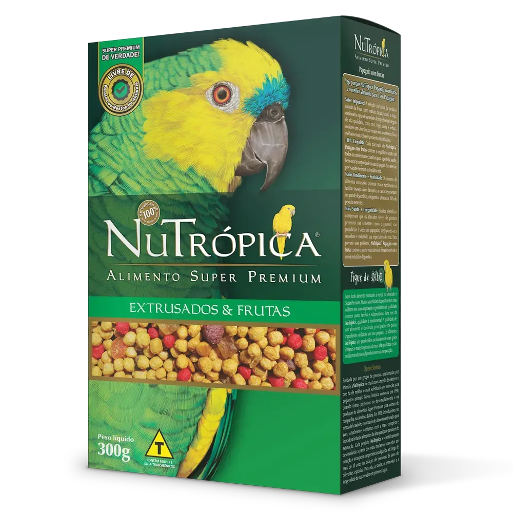 Ração Nutrópica para Papagaios com Frutas