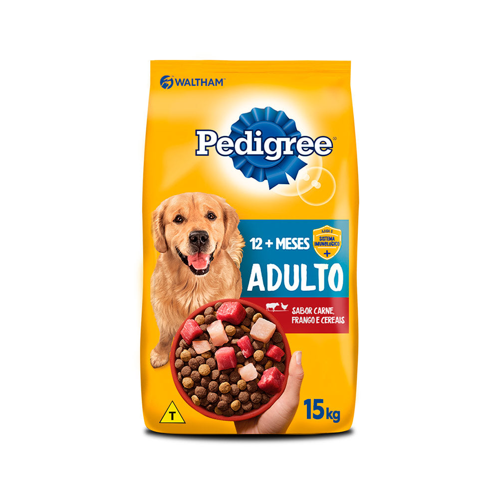 Ração Pedigree para Cães Adultos de Porte Médio e Grande Sabor Carne, Frango e Cereais