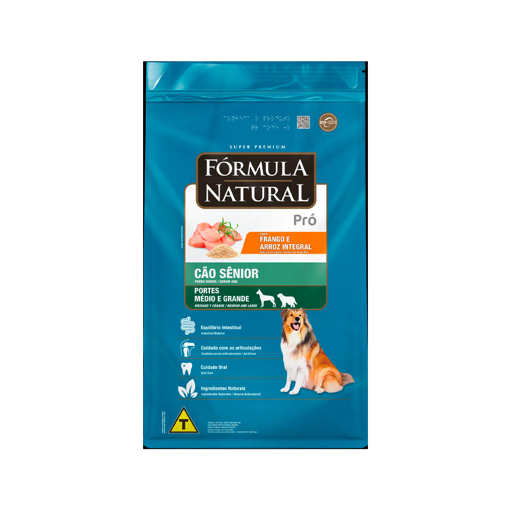 Ração Fórmula Natural Pró para Cães Sênior de Porte Médio e Grande Sabor Frango e Arroz Integral 15kg