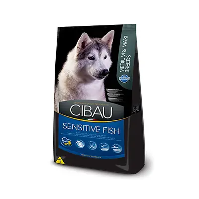 Ração Cibau Medium & Maxi Sensitive Fish para Cães Adultos de Raças Médias e Grandes - 12kg