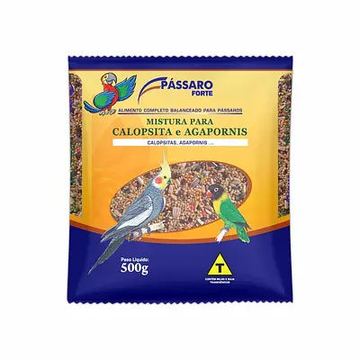 Mistura para Calopsita e Agapornis Pássaro Forte