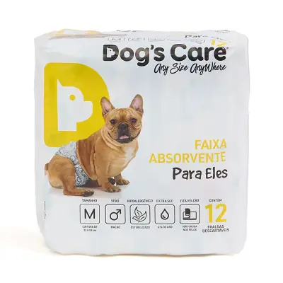 Fralda Higiênica Ecofralda Macho Dogs Care 12 unidades