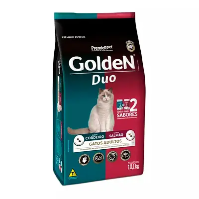 Ração Golden Gatos Adultos Duo Cordeiro e Salmão 10,1kg