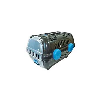 Caixa de Transporte Furacão Pet Luxo Preto Com Azul N2