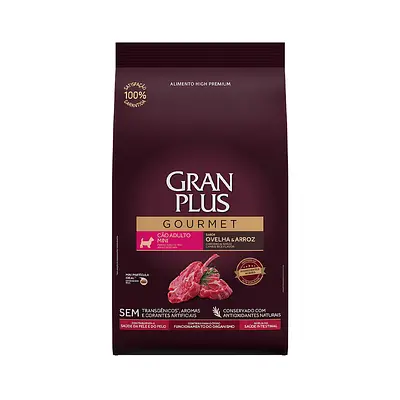 Ração GranPlus Gourmet para Cães Adultos de Porte Mini Sabor Ovelha e Arroz
