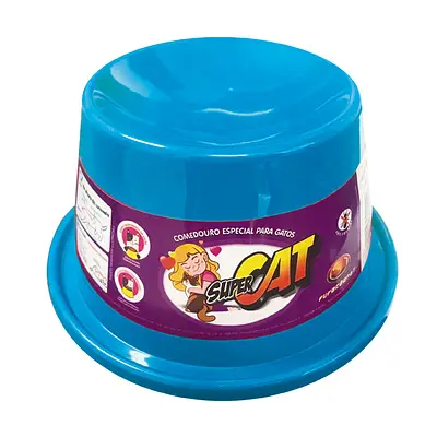 Comedouro Furacão Pet Super Cat Azul para Gatos 200ml
