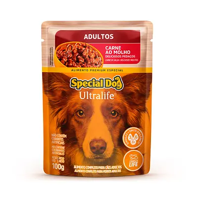 Ração Úmida Special Dog Ultralife para Cães Adultos Sabor Carne ao Molho 100g