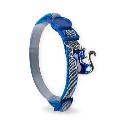 Coleira Modernpet Royal Elástica Azul para Gatos