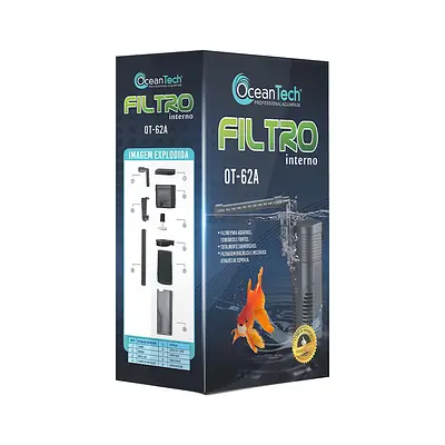 Filtro Interno Ocean Tech OT-62A 300L/hr para Aquários de Água Doce
