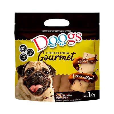 Petisco Doogs Gourmet Costelinha Média Defumada para Cães 1kg