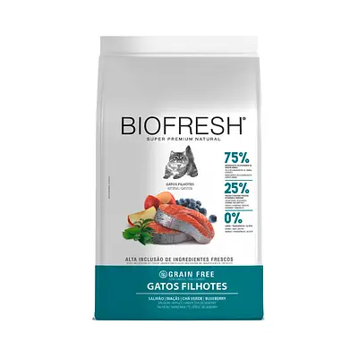Ração Biofresh para Gatos Filhotes Sabor Salmão, Maçã, Chá Verde e Blueberry