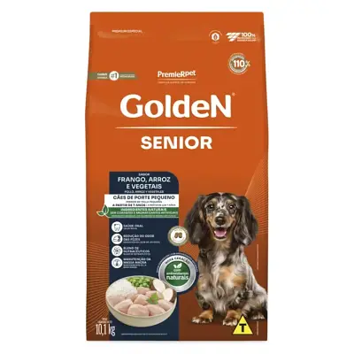 Ração Golden Formula Cães Adultos Senior Porte Pequeno Frango e Arroz Mini Bits 10,1kg