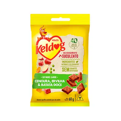 Bifinho Keldog Mini Cenoura, Ervilha e Batata Doce 60g