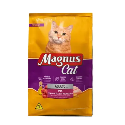 Ração Magnus Premium Gatos Adultos Mix C/Particulas Recheadas 10,1kg