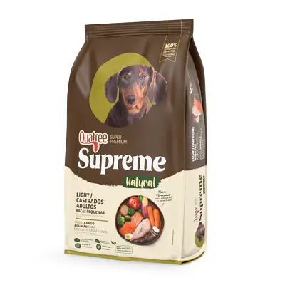 Ração Quatree Supreme Cães Adultos Light Castrados Raças Pequenas Frango e Salmão 10,1kg