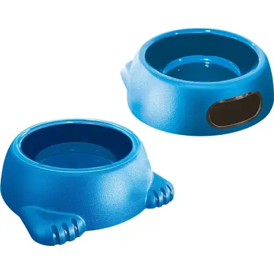 Comedouro Gatos Furacão Pet Plástico Glamour Azul 260ml