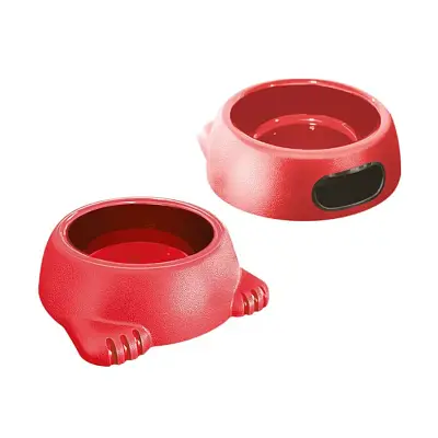 Comedouro Gatos Furacão Pet Plástico Glamour Vermelho 260ml