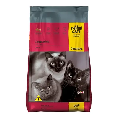 Ração Gatos Three Cats Original Castrados 15kg
