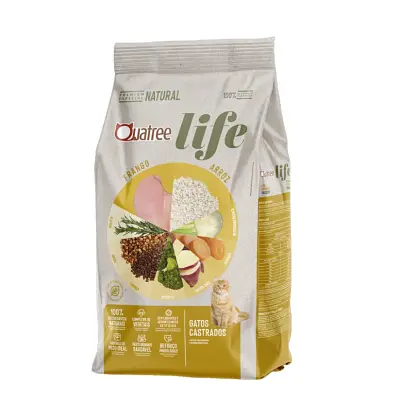 Ração Quatree Life Gatos Castrados Frango e Arroz 3kg