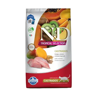 Ração ND Tropical Selection para Gatos Castrados Frango 7kg