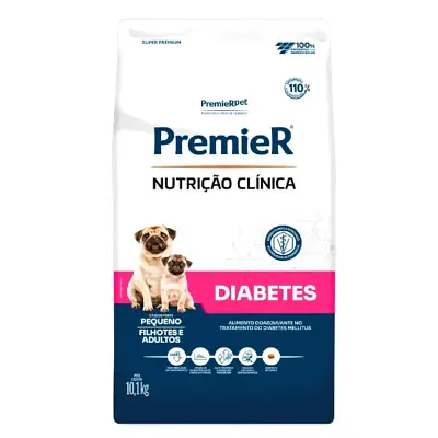 Ração Premier Nutrição Clínica Diabetes Cães Adultos e Filhotes Raças Pequenas 10,1kg