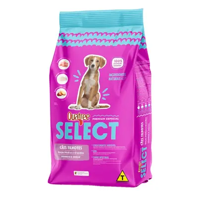 Ração Quatree Select Cães Filhotes Raças Médias e Grandes Frango e Arroz - 20kg