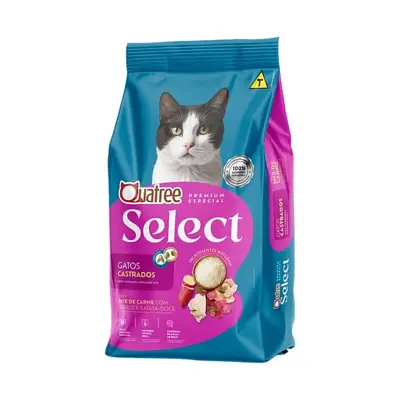 Ração Quatree Select Gatos Castrados Mix Carne 10,1Kg