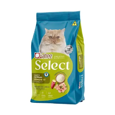 Ração Quatree Select Gatos Castrados Senior 10,1Kg