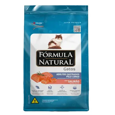 Ração Fórmula Natural Super Premium Gatos Castrados Pelos Longos Salmão 1kg