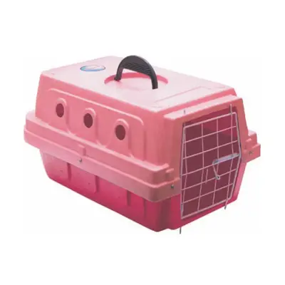 Caixa Transporte Ideal Cães e Gatos Rosa N 1
