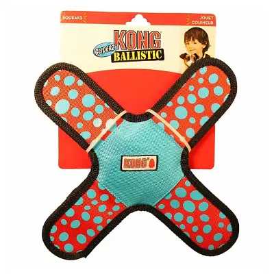 Brinquedo Balístico de Cães Kong Gliderz Assort Sma Azul