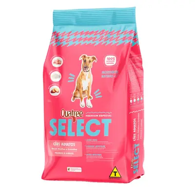 Ração Quatree Select Cães Adultos Raças Médias e Grandes Frango e Arroz - 20kg