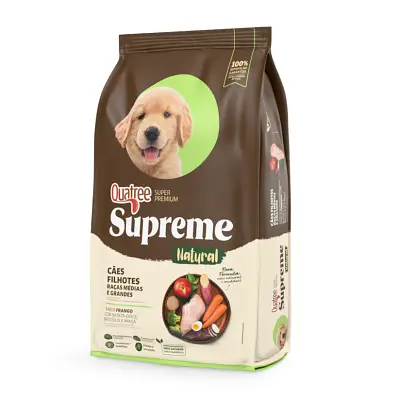 Ração Quatree Supreme Cães Filhotes Raças Médias e Grandes Frango e Batata Doce - 15kg