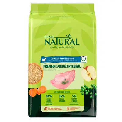 Ração Guabi Natural Cães Adultos Raças Mini e Pequenas Frango e Arroz 2,5kg