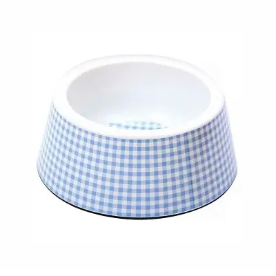 Comedouro Cães Jambo Plástico Vichy Azul 1