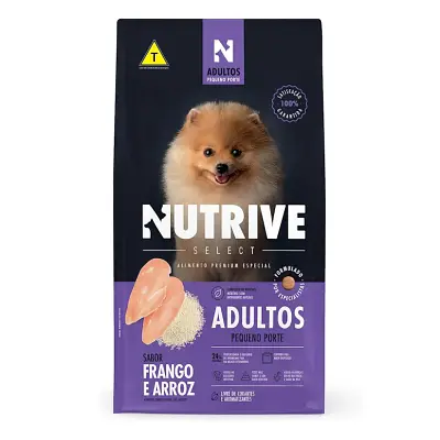 Ração Cães Nutrive Select Adultos Pequeno porte Frango e Arroz 1kg