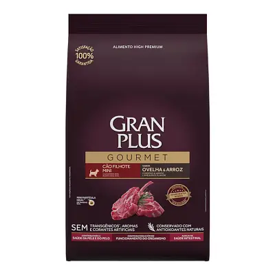 Ração Gran Plus Gourmet Cães Filhotes Porte Mini e Pequeno Ovelha e Arroz 10,1kg