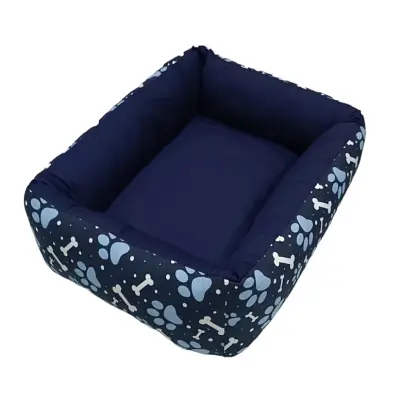 Cama para Cães e Gatos CamaPet Pata Osso Azul Tamanho G