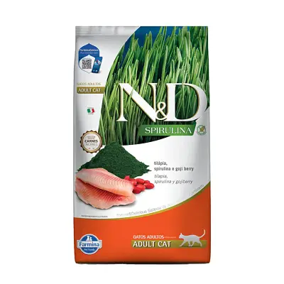 Ração ND Spirulina para Gatos Adultos Tilapia 7kg