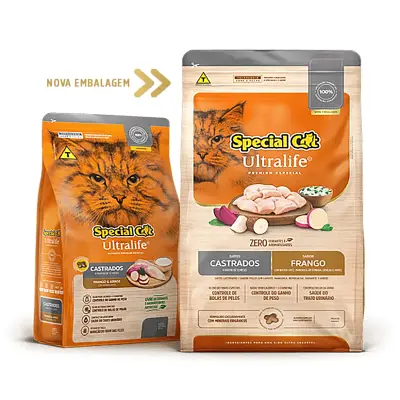 Ração Special Cat Ultralife Castrados Frango 3kg