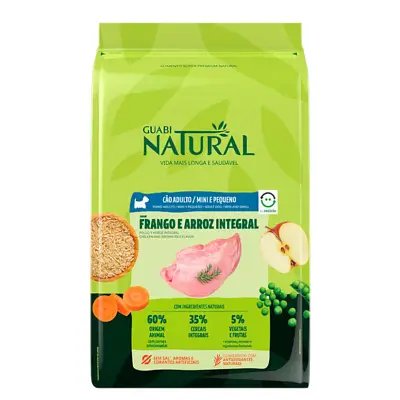 Ração Guabi Natural Cães Adultos Mini e Pequeno Frango e Arroz Integral 10,1kg