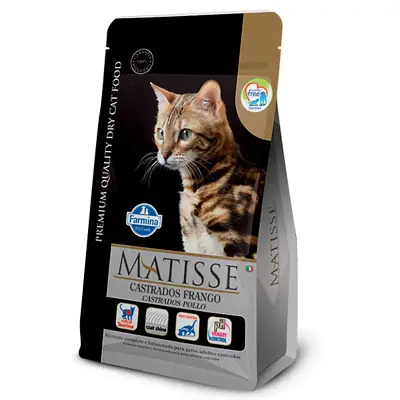 Ração Farmina Matisse Gatos Adultos Castrados Frango 800g