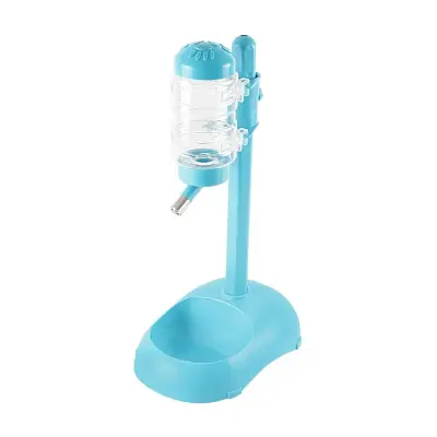 Bebedouro Com Suporte E Comedouro Azul Basic Chalesco