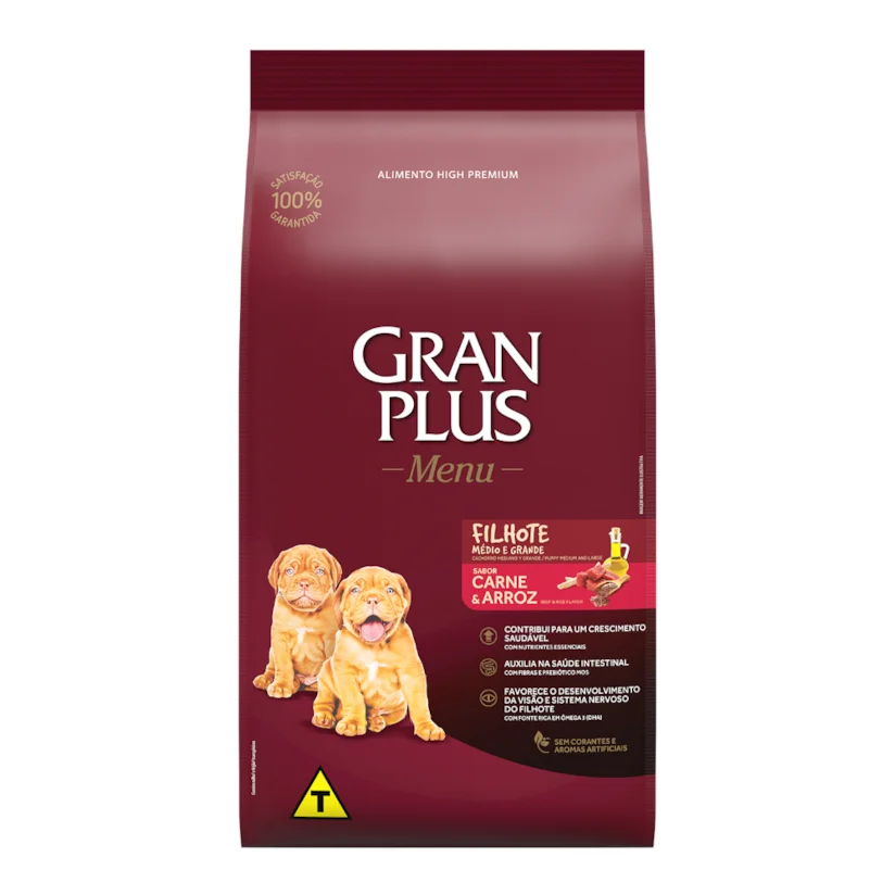 Ração Gran Plus Menu Cães Filhotes Carne e Arroz Carne e Arroz 15kg
