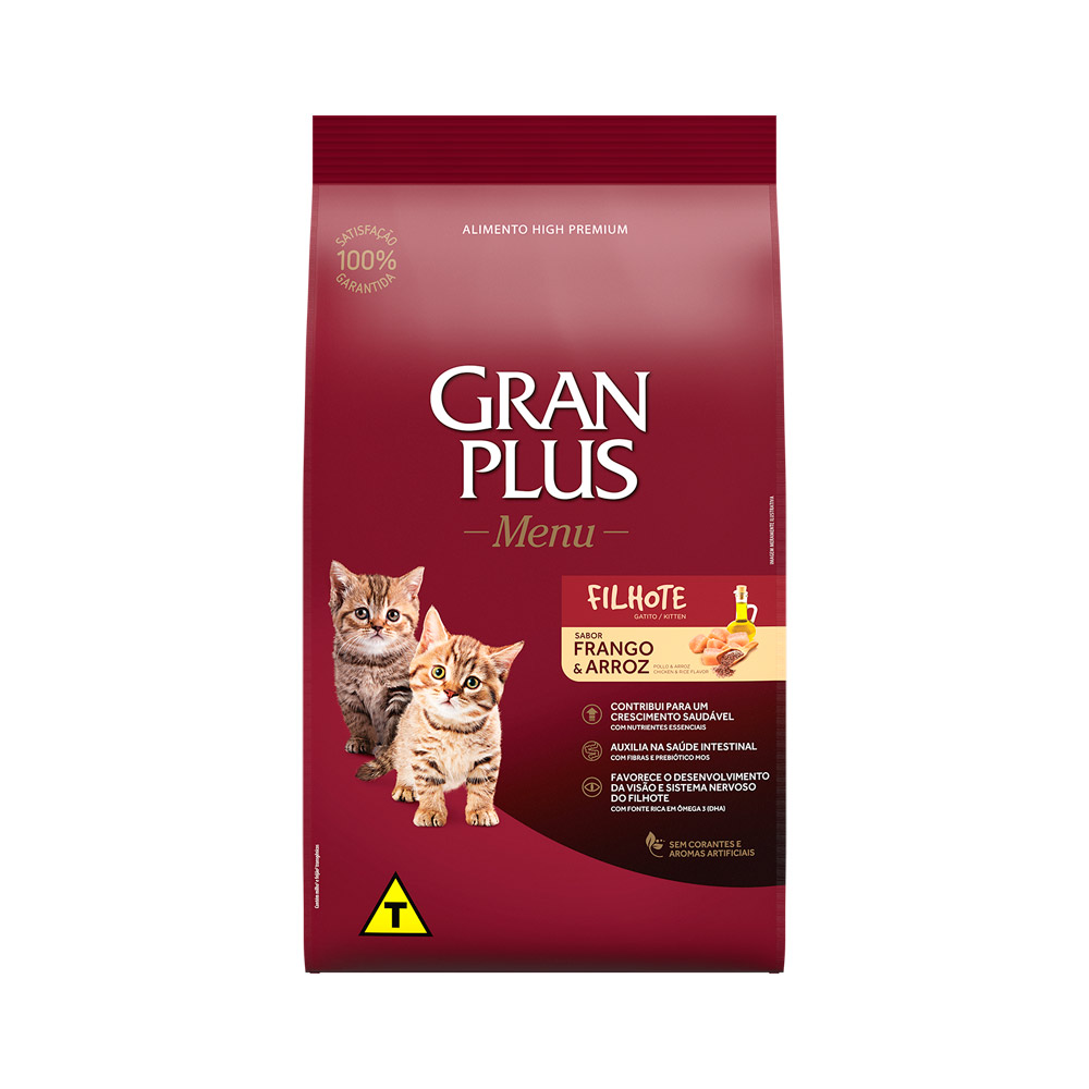 Ração GranPlus para Gatos Filhotes Sabor Frango e Arroz