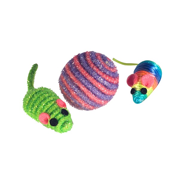Brinquedo Chalesco Kit Bola Ratinho Colorido para Gatos