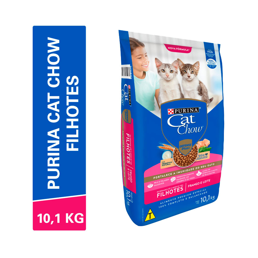 Ração Cat Chow para Gatos Filhotes Sabor Frango e Leite