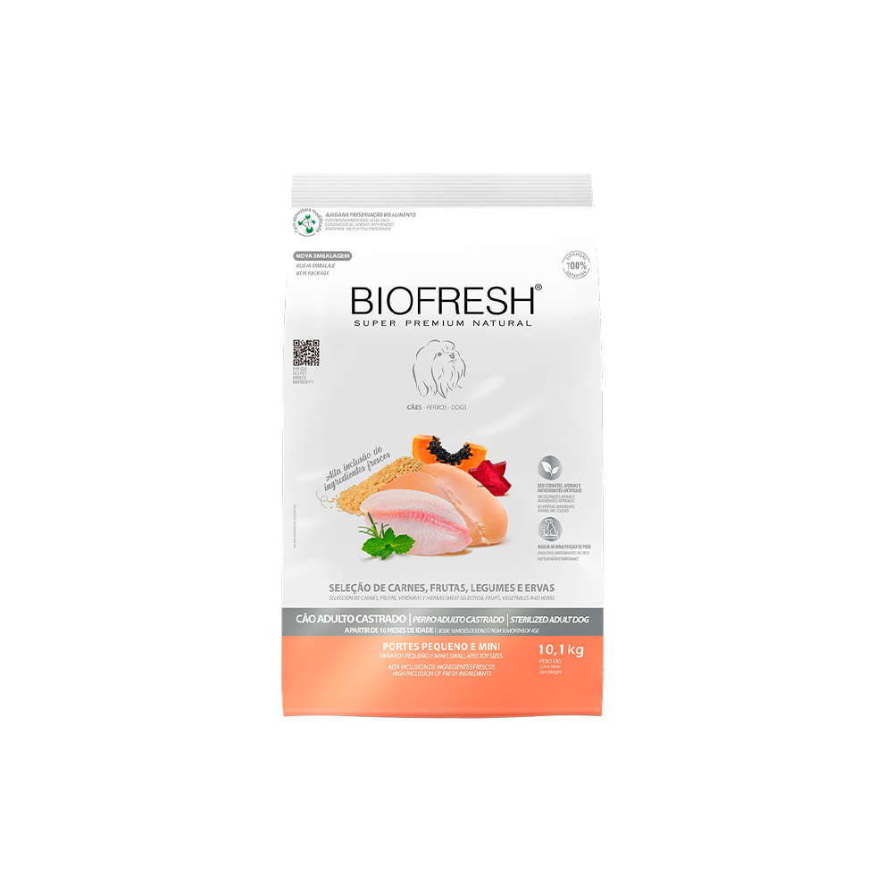 Ração Biofresh para Cães Adultos Castrados de Raças Pequenas e Mini