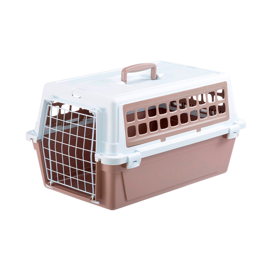 Caixa de Transporte Atlas Trendy Ferplast para Cães e Gatos Cinza