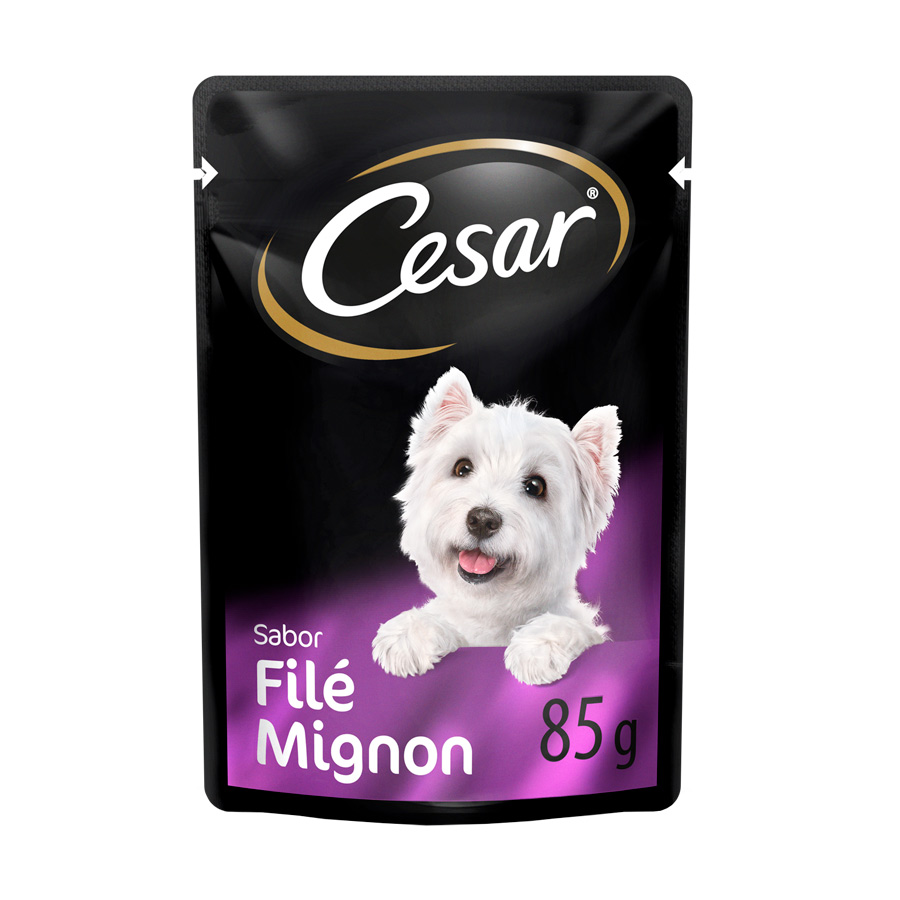 Ração Úmida Cesar Sachê Cortes Selecionados Filé Mignon para Cães Adultos 85 g - 1 Unidade